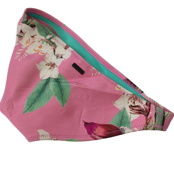 Triangl Swimsuit Bottoms Womens Small Neoprene Bikini Pink Tropical Cheeky Swim - Picture 2 of 9